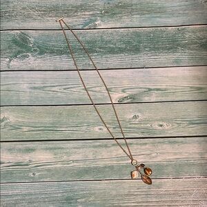 Lia Sophia Gold and Brown Charm Necklace